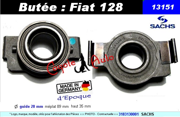 Bute embrayage Fiat Lancia Seat Zastava  Essence & Diesel  F/Sachs