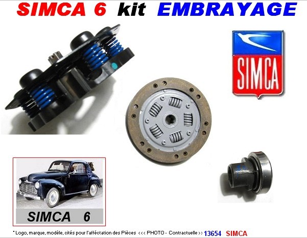 Kit embrayage SIMCA 6 origine STD 3 pieces (vintage)