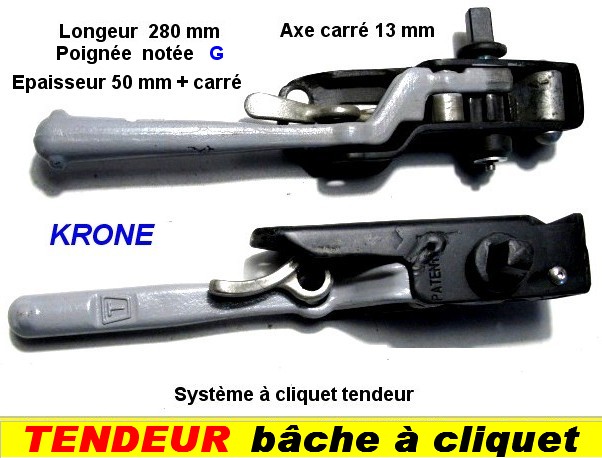 Cliquet tendeur de bache de camion axe carre
