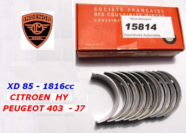 Coussinets de Ligne CITROEN HY PEUGEOT 403 J7AD Diesel INDENOR XD85 55mm STD