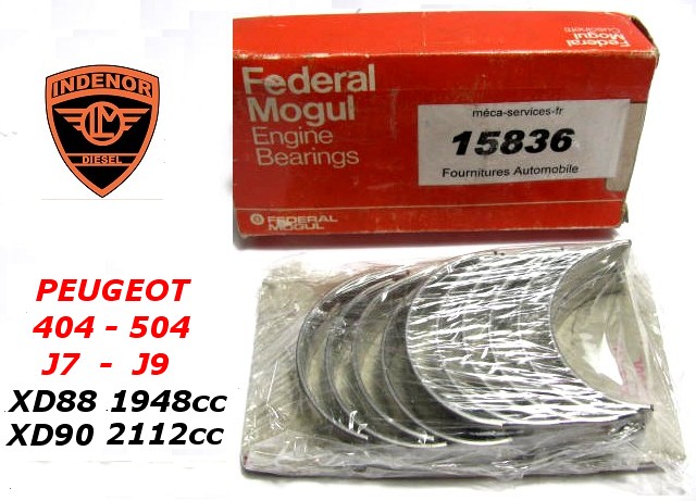 Coussinets de Ligne PEUGEOT 404 J7AD Diesel INDENOR XD88 XDP90 STD 55mm