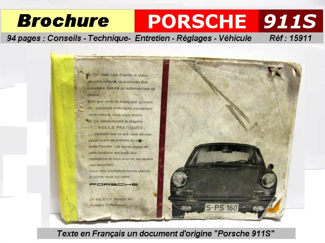 Brochure PORSCHE 911S 2.0L 160cv 1966-1968