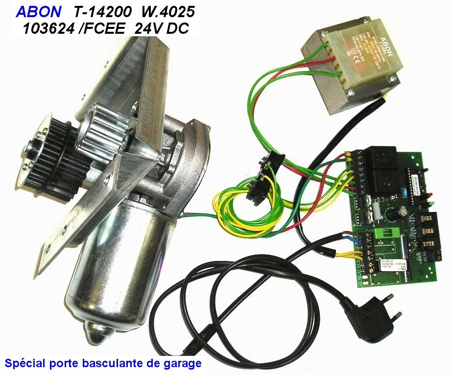 Kit motorducteur 24v ABON T11704 W124 avec transfo 220v/24vdc & carte CI