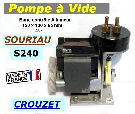 Pompe a vide de banc SOURIAU controle depression des allumeurs