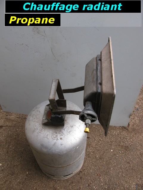 Chauffage radiant n2 sur bouteille propane (vente sur place)