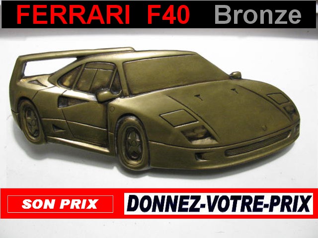 FERRARI F40 SCULPTURE Bronze 1989 VINTAGE