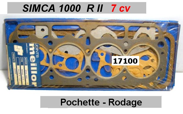 Joint Pochette Rodage SIMCA 1000 Rallye II  Moteur 1G4 7cv MEILLOR 17100