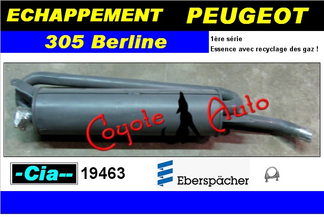 Echappement Silencieux AR PEUGEOT 305 Berline (collection)