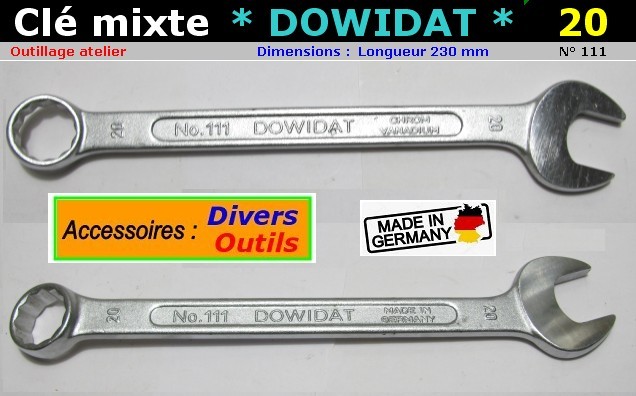 Cle DOWIDAT mixte plate 20 mm serie 111 Germany