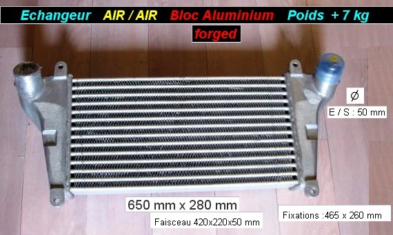 Echangeur Air / Air CHAUSSON 650 x 280 mm Aluminium Forged (PROMO)