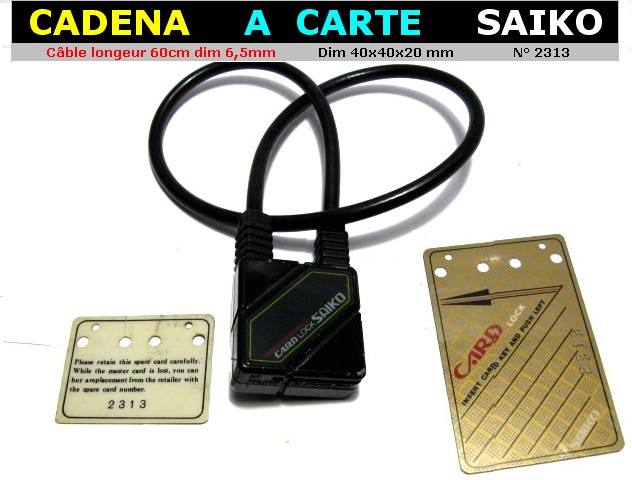 CABLE antivol 60cm verrouillage par cartes codees