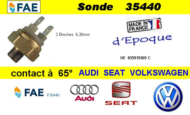 Contacteur temperature ventilateur de radiateur Audi Seat Vag 1ere serie 