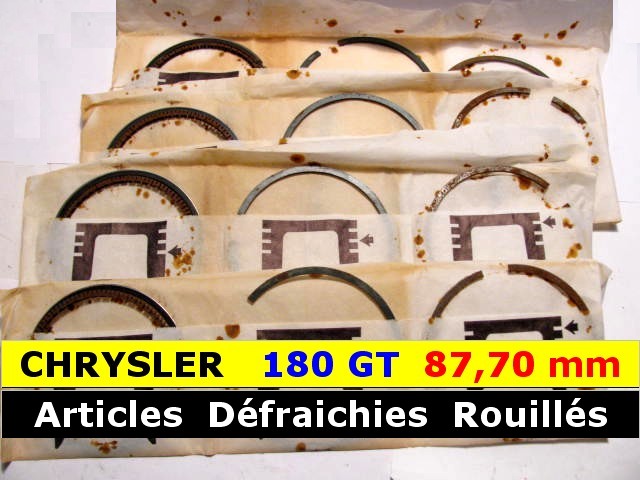 Segments Moteur Simca Chrysler 180 GT STD 87.70mm 1.75x2x4 rnovation moteur 0.1mm