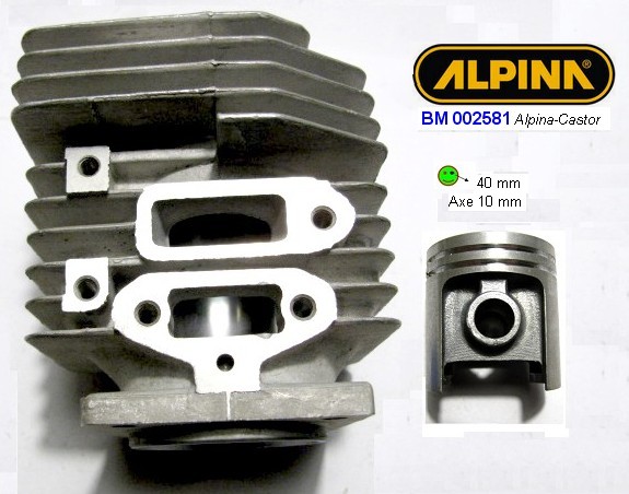 Cylindre & piston 40 mm tronconneuse ALPINA-CASTOR BM002581