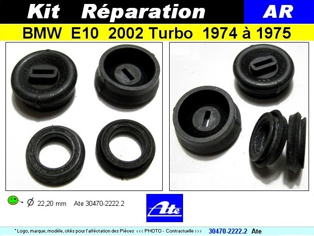 Kit reparation cylindres de roue arriere 22.2mm BMW E10 2002 Turbo 