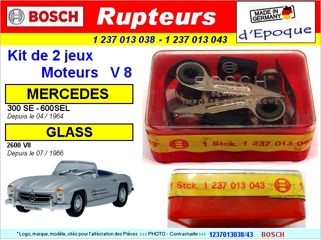 Kit Rupteurs MERCEDES 300SE 600SEL depuis 1964 GLASS 2600 V8 (collection)