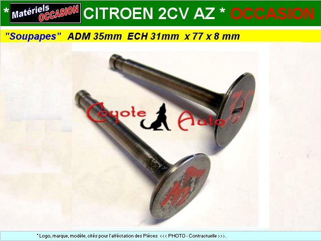 Soupapes Admission Echappement CITROEN 2CV 425cc 1er serie OCCASION