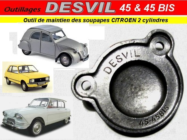 Outil de maintien des soupapes Moteurs CITROEN 2 cylindres DESVIL 45