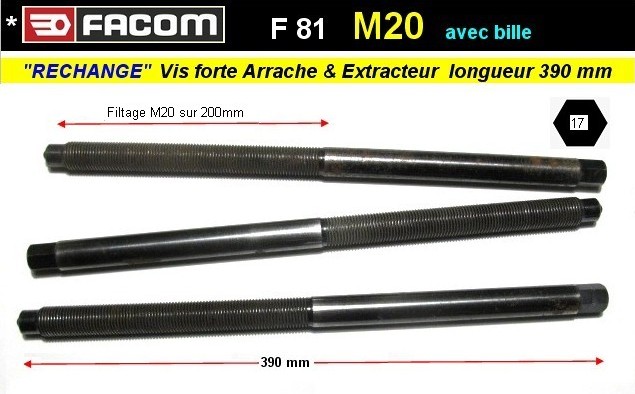 Par-prix > Articles a 120 > Facom Vis mere extracteur M20 longueur 390 mm  Facom 81 (outil atelier)