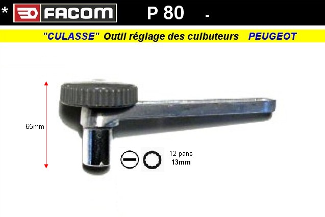 Outil Facom clé de réglage des culbuteurs Peugeot 13 mm 12 pans (outillage collection)
