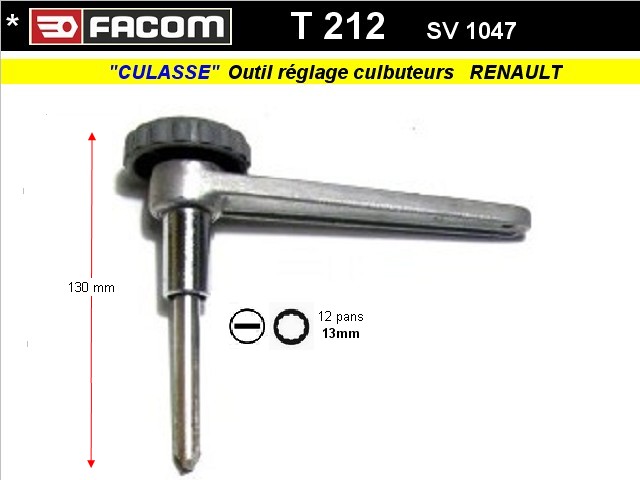 Outil Facom clé de réglage des culbuteurs Renault 13 mm 12 pans ( outillage collection)