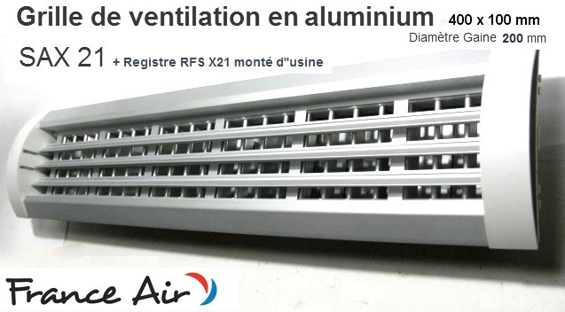 Grille double dflxion conduit cylindrique 200 mm FRANCE-AIR Sax21