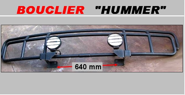 (Acompte VSP) Bouclier 2100 x 350 mm avec longue portes SWEDEN HUMMER (vente sur place)