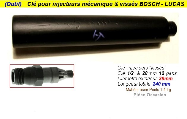 Cle depose pose injecteurs diesel mecanique BOSCH & ROTO (outil atelier)