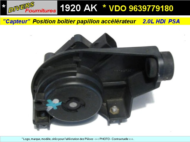 Boitier position papillon accelerateur VDO PSA 2.0L HDI (Occasion)
