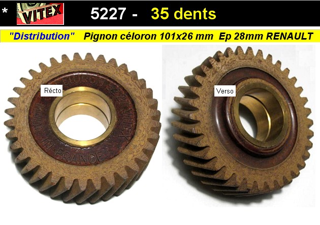 Pignon CELORON Vitex 5227 35 dents pour RENAULT R4 (collection)