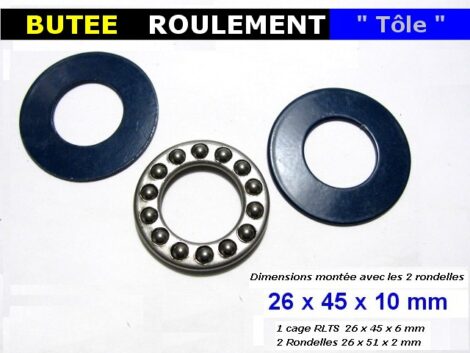 Butée roulement à billes flasques en tôle - 26 x 45 x 10 mm – Image 2