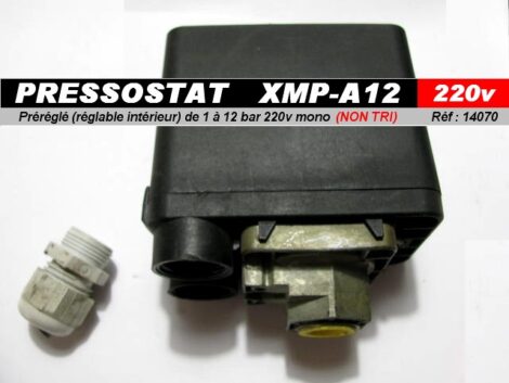 Boîtier pressostat 220v mono - 1 bar à 12 bar réglage intérieur