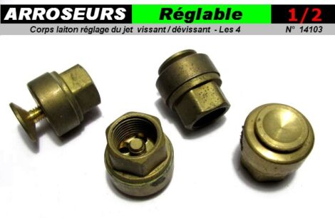 Arroseurs de pelouse - Pièces laiton réglage visser dévisser fixation 1/2  (Jardin)