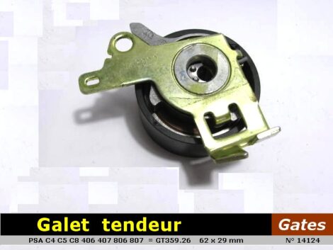 Galet tendeur PSA 1.8l 2.0l 16v C4 C5 C8 406 806 807  60x29mm - Gates T43022 – Image 2