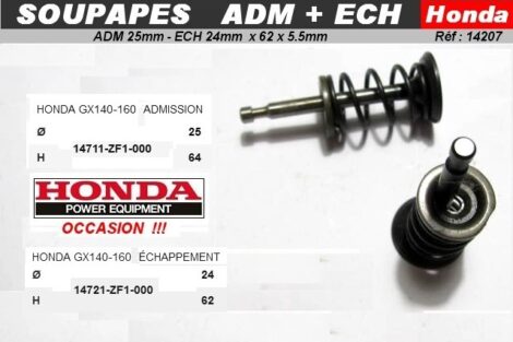 Soupapes & ressorts ADM & ECH - Pièces motoculture HONDA GCV160 – Image 2