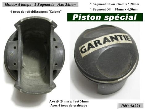 Un piston spécial forged diam 81 mm - moteur 4 Temps avec 2 segments (dépannage) – Image 2