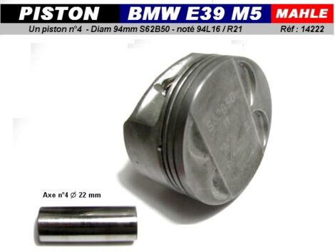 Un piston BMW E39 M5 V8 - diam 94 mm Mahle (dépannage)