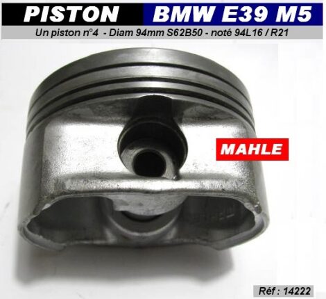 Un piston BMW E39 M5 V8 - diam 94 mm Mahle (dépannage) – Image 2
