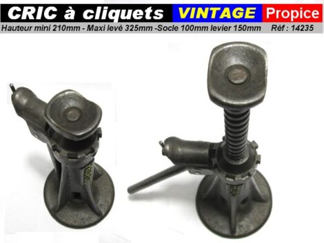 VINTAGE - Cric à cliquets - PROPICE - mini 210mm maxi levée 325mm