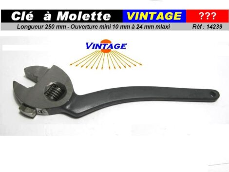 VINTAGE - Clé à molette contre coudée -  longueur 250 mm ouverture 10 à 24 mm