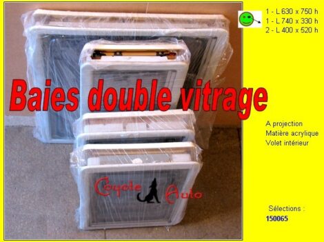 Acompte 50€ - Baies ouvertures isolantes acryliques latérales fourgon camping-car (Vente sur place)