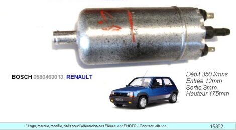 Pompe à Essence - RENAULT 1400 5GT R9 R11 turbo - BOSCH 0580463013 (occasion)