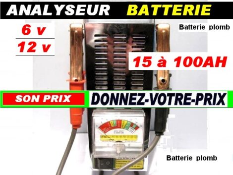 Analyseur de batteries plomb 6 volts & 12 volts 15 à 100 AH (article atelier)