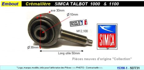 Embout de Cremaillere SIMCA 1000 1100