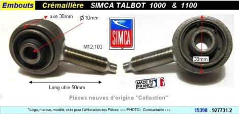Embouts de Cremaillere SIMCA 1000 1100 (collection)