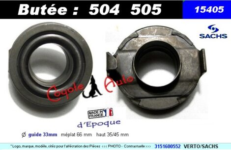 Butee embrayage PEUGEOT 504 505 TAGORA Essence & Diesel - F/Sachs 3151 600 552