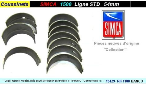 Coussinets de Lignes SIMCA 1500 1501 - STD 54 mm - BANCO RIF-1180