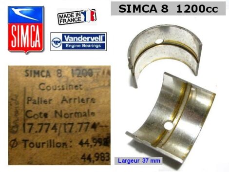 Coussinets de Ligne SIMCA 8 1200 - SIMCA 9 Aronde - Palier Arrière - Vandervell STD 45 mm