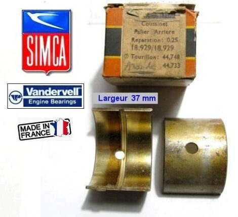 Coussinets de Ligne SIMCA 8 1200 SIMCA 9 Aronde Palier Arriere (reparation 0.25mm)