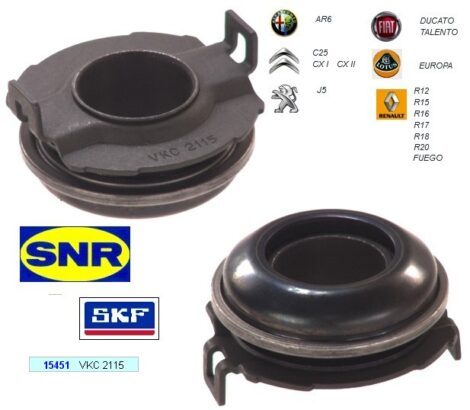 Butée embrayage - RENAULT R12G R16 R17 R18 - CITROEN CX J5 C25 - SNR